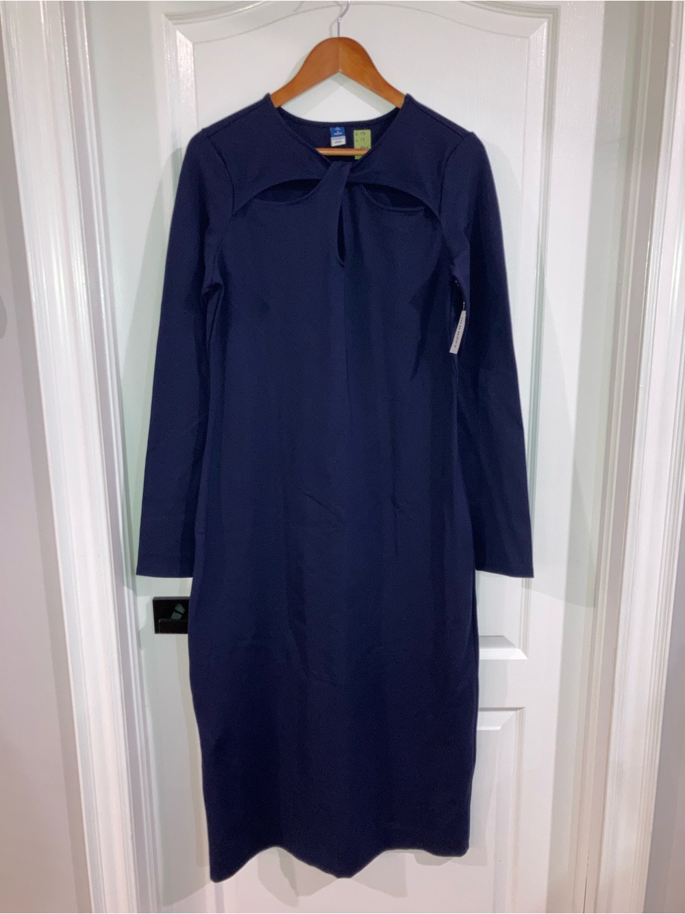Old Navy Navy Blue Long Sleeve Midi (Maxi) Dress - size L (Tall)
